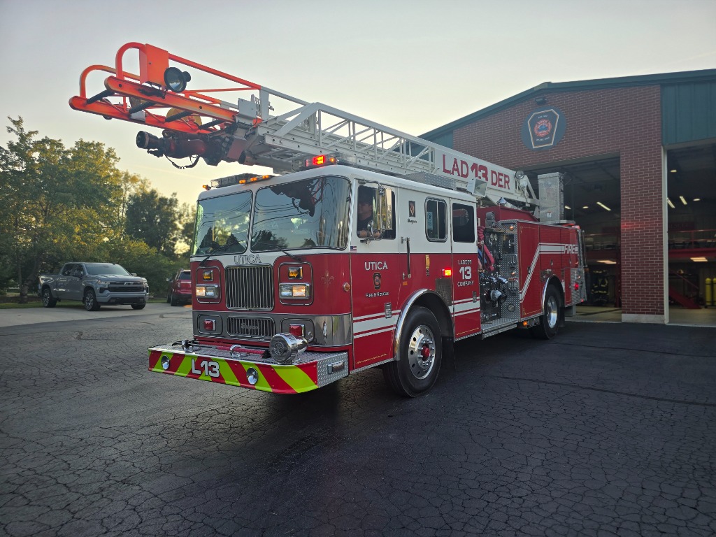 Utica Fire & Rescue Ladder 13 Apparatus at Station 1